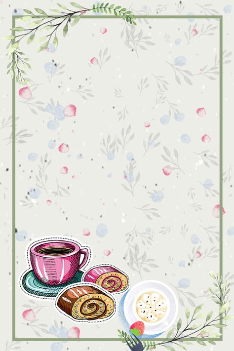 Creative Simple Afternoon Coffee Psd Layering Background Cute Baking Wallpaper, Baking Wallpaper, Tea Party Menu, Tea Afternoon, Decoupage Paper Printable, Tea Cup Art, Tea Wallpaper, Tea Restaurant, Cake Frame