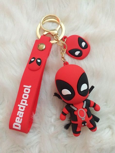 Deadpool Clay, Deadpool Keychain, Deadpool Gifts, Friendship Keychains, Ryan Reynolds Deadpool, Kawaii Logo, Knot Keychain, Pokemon Mewtwo, Deadpool And Spiderman