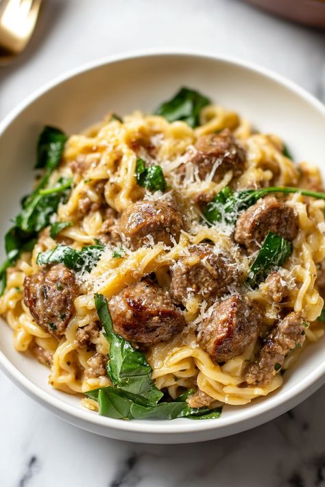 Orzo Pasta With Sausage, Sausage Spinach Orzo, Cheesy Italian Sausage Orzo, Andouille Sausage Orzo, Orzo Recipes Sausage, Ground Beef Orzo Soup, Orzo Italian Sausage, One Pot Italian Sausage Orzo, Orzo Ground Beef Recipes