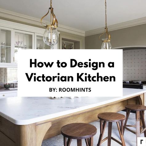 Learn all about what makes a Victorian Kitchen a fabulous design style for your kitchen remodel. Kitchen Victorian Modern, Victorian Kitchen With Fireplace, 1900 Victorian Kitchen, Victorian House Kitchen Remodel, Heirloom Interior Design, Victorian Style Kitchen Cabinets, Victorian Home Kitchen Ideas, Antique Kitchen Remodel, Modern Victorian Interior Design Kitchen