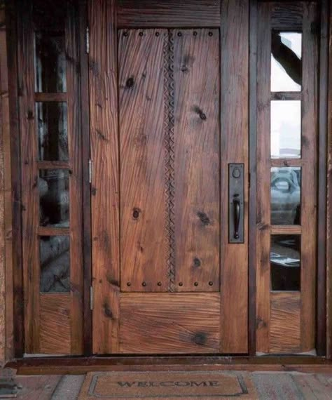 Rustic Entry Doors, Rustic Entry, Rustic Wood Doors, Rustic Front Door, Gates Design, Cabin Doors, Farmhouse Doors, Custom Doors, Entrance Door Design