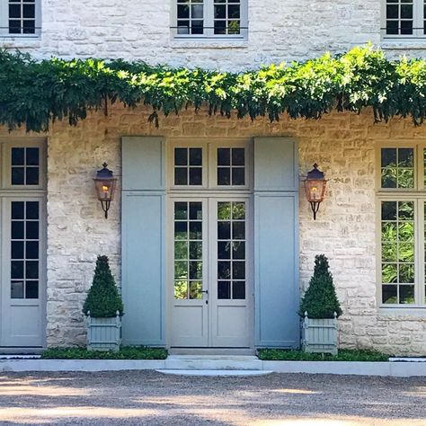 Country French Homes Exterior, French Country Shutters, French Home Exterior, French Country Homes, Country Shutters, Country Home Exterior, French Country Exterior, French Country Blue, Blue Shutters