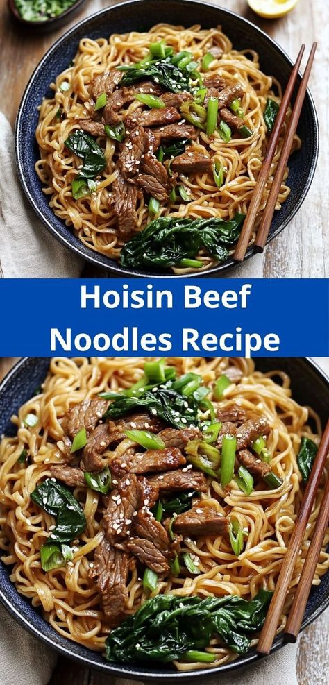 Looking to impress your family with a tasty meal? Our Hoisin Beef Noodles recipe is a quick and easy dinner idea that delivers restaurant-quality flavors right at home, perfect for busy nights when time is limited. Hoisin Beef Noodles, Ramen Noodles Recipes, Beef Ramen Noodle Recipes, Hoisin Beef, Quick Ground Beef Recipes, Ground Recipes, Noodles Recipes, Beef Noodles, Ramen Noodle Recipes