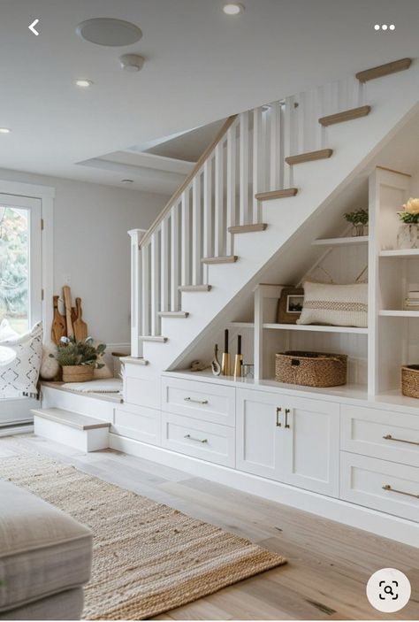 Stairs With Built In Storage, Stairs In The Kitchen Ideas, Built In Cupboards Under Stairs, Under Cabinet Shelving, Under Stair Kitchen Storage, Built In Shelves Under Stairs, Built In Under Stairs, Cabinet Under The Stairs, Under Stairs Shelving