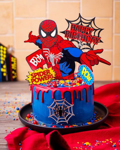 Spiderman Torte einfache Geburtstagstorte jungen superhelden marvel Marvel Birthday Party Cake, Dort Spiderman, Spiderman Birthday Party Food, Spidey Cake, Spiderman Birthday Party Decorations, Spiderman Birthday Cake, Marvel Birthday Party, Spiderman Birthday Party, Spiderman Party