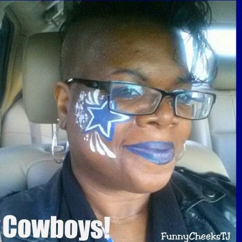 Love My Cowboys! Period. Dallas Cowboys Fan For Life. Dallas Face Painter FunnyCheeksTJ , Cowboys Star Dallas Cowboys Face Paint Ideas, Cowboys Nails, Dallas Cowboys Nails, Cowboy Nails, Face Paint Ideas, Cowboys Star, Cowboy Games, Face Paintings, Dallas Cowboy