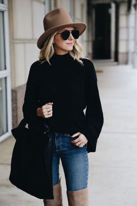 the perfect fedora | fall style Fedora Hat Outfit Fall, Outfits With Fedora Hats, Outfit With Fedora, Hat Outfit Fall, Fall Hat Outfits, Fedora Outfit, Fedora Hat Outfits, Fedora Fashion, Classy Business Outfits