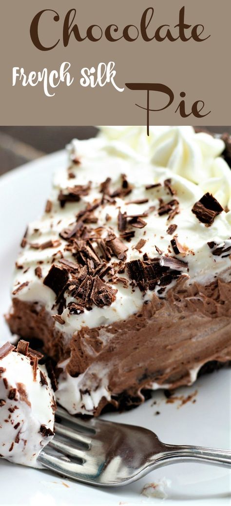 French Silk Pie Recipe Graham Cracker Crust, Pioneer Woman French Silk Pie, Chocolate Cream Pies Recipes, French Silk Pie With Oreo Crust, French Silk Pie Without Raw Eggs, French Silk Pie Oreo Crust, French Silk Pie With Graham Cracker Crust, Best French Silk Pie Recipe, Perkins French Silk Pie Recipe