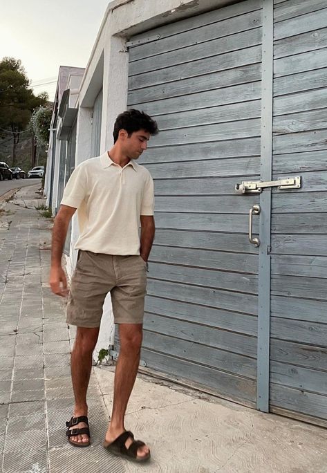 Mens Birks Outfit, Men’s Summer Outfits Birkenstocks, Men’s Birkenstock Outfits, Berkinstock Mens Outfit, Men Berkinstocks Outfit, Men With Birkenstocks, Men’s Birkenstock Arizona Outfit, Birkenstock Mens Outfit, Birkenstock Sandals Men Outfit