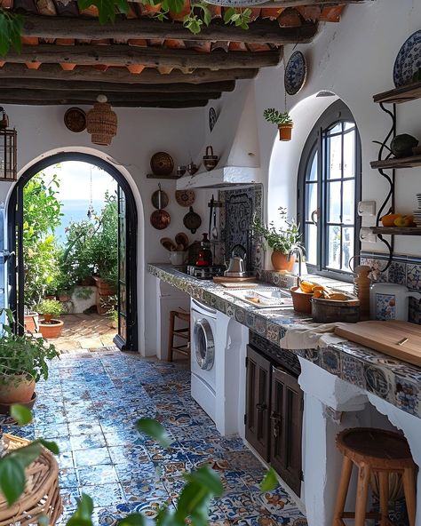 My Homely Decor | Dream home in Sicily ✨🌿💙 Would you live here? Designed by @my_homely_decor - #DreamHome #Sicily #LuxuryLiving #italy #HomeDesign… | Instagram Villa Inspired Home, Sicily Italy Interior Design, Italy Aesthetic Home, Room Italy, Home In Italy, Sicily Home Decor, Living Outside, Sicily House Interior Design, House In Italy Aesthetic