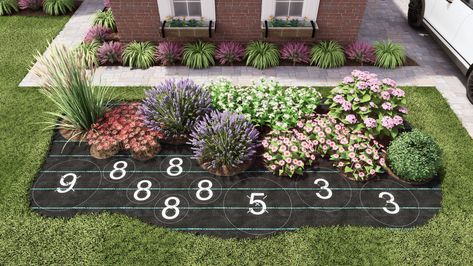 Shop | Plant by Number Perennial Garden Plans, Hydrangea Landscaping, Partial Shade Plants, Flower Bed Designs, Front Garden Landscape, Hardiness Zones, Front Yard Garden Design, Front Landscaping, Home Landscaping