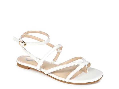 White Sandles You'll Love | DSW Womens Strappy Sandals, Strappy Sandals Flat, Strappy Flats, Sandals White, Shoe Carnival, Journee Collection, Womens Sandals Flat, Slingback Sandal, Sandal Fashion