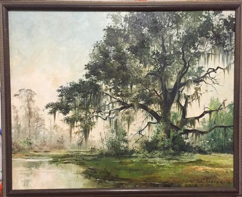 Nola Painting, Bayou Painting, Louisiana Artwork, New Orleans Painting, Swamp Scene, Idea Paint, Book Mood, Louisiana Bayou, Dream Eater