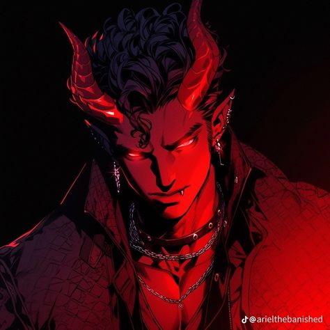 Dnd Tiefling, Enchanted Book, Fantasy Demon, Dark Fantasy Artwork, Anime Demon Boy, Dark Anime Guys, Demon Art, Creature Feature, Anime Hair