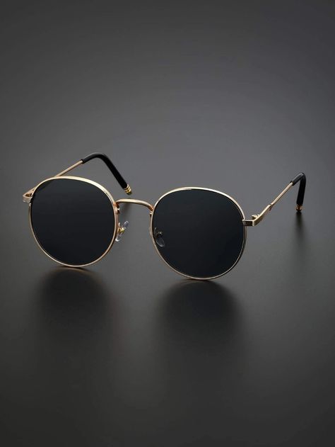 Men Round Frame Sunglasses | SHEIN USA Stylish Glasses For Men, Classy Glasses, Round Sunglasses Men, Goggles For Men, Mens Glasses Fashion, Hype Clothing, Boho Men, Trendy Glasses, Round Frame Sunglasses