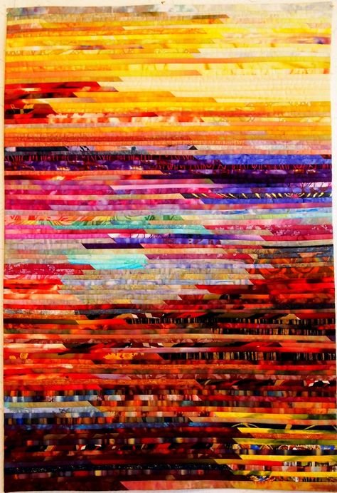 Grand Canyon Sunrise, Landscape Art Quilts, String Quilt, Abstract Quilt, Landscape Quilt, Constant Contact, Quilt Art, Landscape Abstract, Landscape Quilts