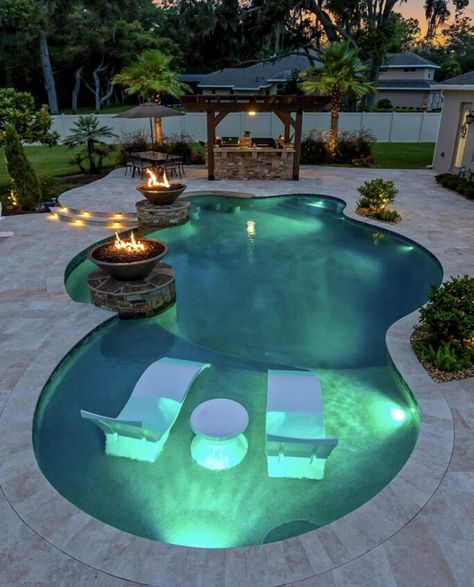 Ideas De Piscina, Luxury Pools Backyard, Inground Pool Designs, Living Pool, Dream Backyard Pool, Landscaping Backyard, House Pool, Pools Backyard Inground, Pool Remodel