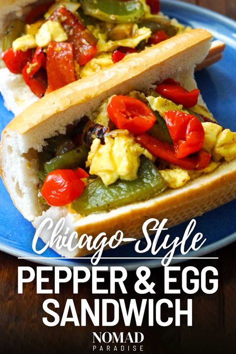 Pepper And Egg Sandwich, American Sandwich Recipes, Classic Sandwiches, Bagel Sandwiches, Hot Sandwich Recipes, Egg Sandwich Recipe, Sandwiches Lunch, Sandwhich Recipes, Eggs In Peppers