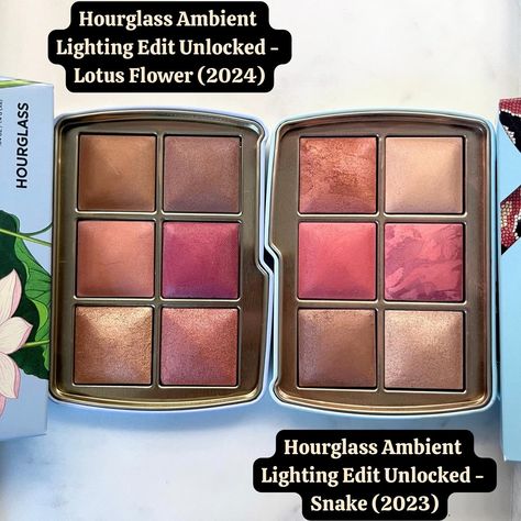 Let’s compare my entire Hourglass palette collection against the new 2024 palettes - Part One (save this post for the future) Hourglass & Barneys New York Ambient Lighting Edit - Volume 3 (2024) Finishing Powder Eternal Light Blush Lucid Glow Blush Mood Exposure Highlighter Infinite Strobe Light Bronzer Lunar Bronze Hourglass Ambient Lighting Edit Unlocked - Lotus Flower (2024) Highlighter Gilded Strobe Light Blush Desert Flush Finishing Powder Eternal Light Highlighter Radiant Ro... Hourglass Palette, Eternal Light, Hourglass Ambient, Strobe Light, Finishing Powder, Strobe Lights, Barneys New York, Strobing, Ambient Lighting