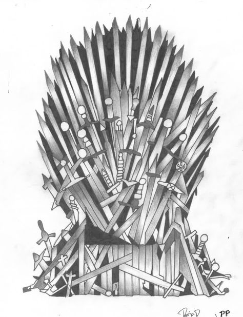 Iron Throne Drawing, Iron Throne Tattoo, Throne Tattoo, Throne Drawing, The Iron Throne, Iron Throne, How To Dry Basil, Sketch, Tattoos