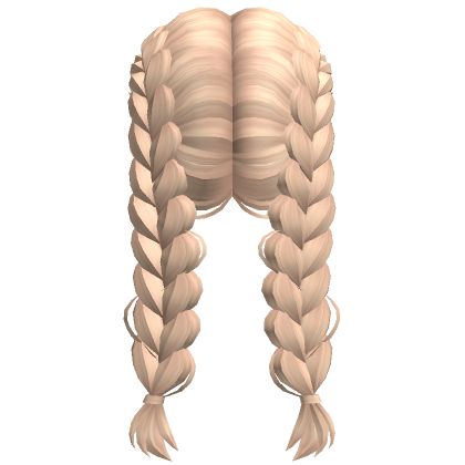 Long Soft Dutch Braid (Blonde) Roblox Blonde Braid Hair Codes, Animation Walking, Roblox Hairs, Roblox Brookhaven, Roblox Guy, Blonde Braids, Create An Avatar, Dutch Braid, Flower Clip