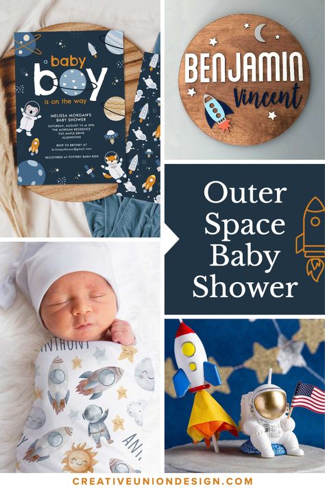 Outer Space Nursery Decor, Astronaut Baby Shower Cake, Space Shower Theme, Boy Themes Baby Shower Ideas, Space Theme Baby Shower Ideas Decoration, Out Of This World Baby Shower Theme, Astronaut Theme Baby Shower Ideas, Space Baby Shower Ideas For Boys, Its A Boy Baby Shower Theme