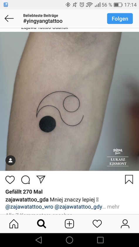 Yin Yang Space Tattoo, Dainty Yin Yang Tattoo, Minimalist Ying Yang Tattoo, Yin Yang Line Tattoo, Yin Yang Minimalist Tattoo, Simple Ying Yang Tattoo, In Yang Tattoo, Small Ying Yang Tattoo, Taoism Tattoos