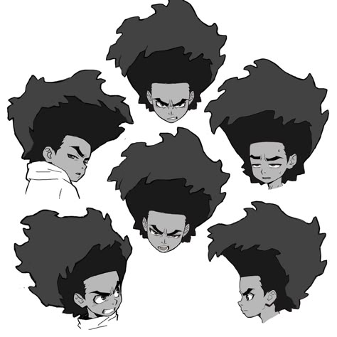 Character Facial Expressions, Seung Eun Kim, Huey Freeman, Boondocks Drawings, Drawing Face Expressions, The Boondocks, Black Cartoon Characters, Dope Cartoon Art, Dysfunctional Family