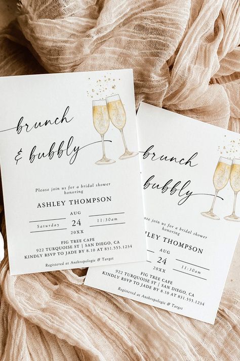 Boho Brunch & Bubbly Bridal Shower Invitation Brunch Bubbly, Bridal Brunch, Bridal Shower Invitations, Shower Invitations, Bridal Shower, Bubbles, Shower