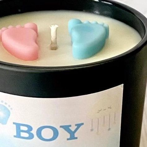 Olive Rain Candle Co. on Instagram: "Baby Gender Reveal Candles 👣 Cute and unique way to do a baby gender reveal with your loved ones! Also Perfect for those that reside far away and cannot attend a reveal in person. Choose blue for it’s a boy! or pink for it’s a girl! Each candle is 8 oz and made with premium coconut soy wax and premium top notch fragrance oils. Our Ingredients are non toxic and Phthalate-free. Message and reveal color show within 30 mins of lighting or sooner. We scented th Gender Reveal Candles, Rain Candle, Candle Making Recipes, Baby Shower Candles, Sand Candles, Baby Gender Reveal, Instagram Baby, Reveal Ideas, Candles Crafts