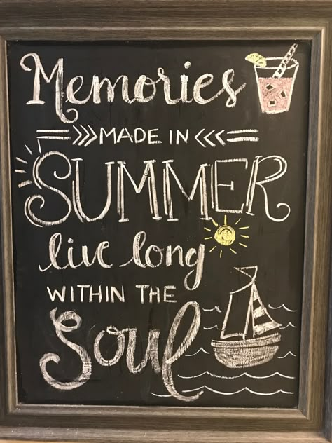 Summer Chalkboard Art Welcome Chalkboard Art, May Chalkboard Art, End Of Summer Chalkboard Ideas, Vacation Chalkboard Art, Happy Summer Chalkboard Art, Cute Summer Chalkboard Ideas, Summertime Chalkboard Ideas, Store Chalkboard Sign Ideas Summer, Summertime Chalkboard Art