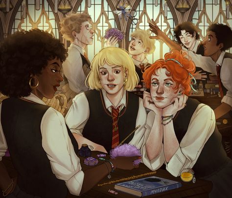 Marylily, Wolfstar, James Potter, Peter Pettigrew, Marlene McKinnon, Hogwarts, Harry Potter Atyd Fanart, Marauders Art, The Valkyries, Marauders Fanart, Marauders Fan Art, Hp Marauders, Harry Potter Artwork, All The Young Dudes, Harry Potter Marauders