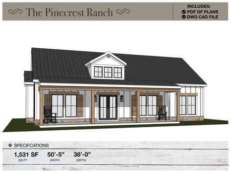 Floor Plans Modern Farmhouse, Ranch Style Farmhouse, Small Metal Building Homes, Floor Plans Modern, Floor Plan With Dimensions, Cabinet Sizes, Building A Cabin, Cottage Floor Plans, Cabin Floor