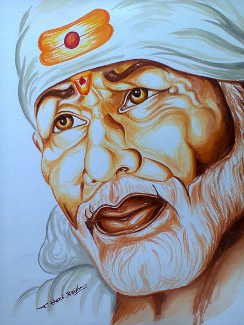 Lord Sai Baba Painting...(acrylic paints) Sai Baba Painting, Sai Quotes, साईं बाबा, Sai Nath, Ambe Maa, Gurudev Datta, Ram Krishna, Sai Baba Hd Wallpaper, Sathya Sai Baba