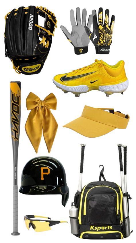 #softball #softballoutfit #outfitcolor #color #yellow #baseball Softball Outfits, Softball, Baseball, Yellow, Quick Saves, Color