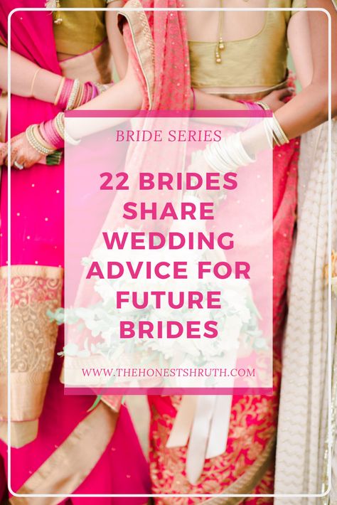 22 pieces of wedding advice for the future bride: In this blog post, 22 brides share their advice for brides to be! Check out my blog to get tips for weddings of all sizes! #wedding #weddingtips #weddingadvice #futurebride #bridetobe #weddinghacks #weddingtips #adviceforbrides #summerwedding #weddingideas #misstomrs #bigwedding #smallwedding #bachelorettes #weddingbudget Tips For Brides, Tips For Bride To Be, Advise For The Bride, Wedding Day Tips For Bride, Bride Tips For Wedding Day, Things Brides Forget To Do, Advice For Bride To Be, Bride Hacks, Ready For Marriage