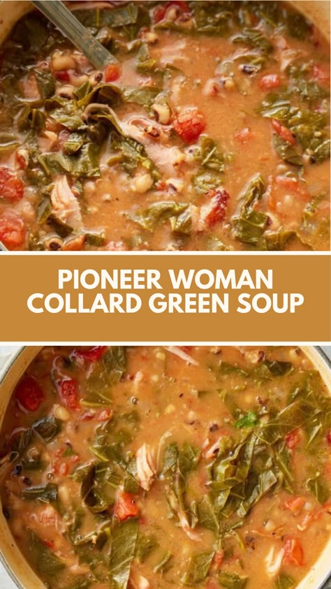 Pioneer Woman Collard Green Soup recipe is made with olive oil, yellow onion, garlic, smoked turkey wings, and more. Total time for this dish is 105 minutes with 8 servings. Mustard Green Soup Recipe, Collard Soup, Collard Green Salad, Swamp Soup Recipe, Collard Greens Soup, Pioneer Woman Recipes Dinner, Greens Recipe Soul Food, Turnip Green Soup, Collard Green Soup