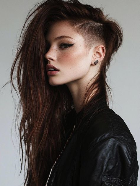 Long Hair with Shaved Sides: The Ultimate Guide to Edgy and Elegant Hairstyles Long Alternative Hair, Long Hair With Shaved Sides, Hair With Shaved Sides, Long Hair Shaved Sides, Side Cut Hairstyles, To Braids, Loose French Braids, Shaved Side, Tail Hairstyle