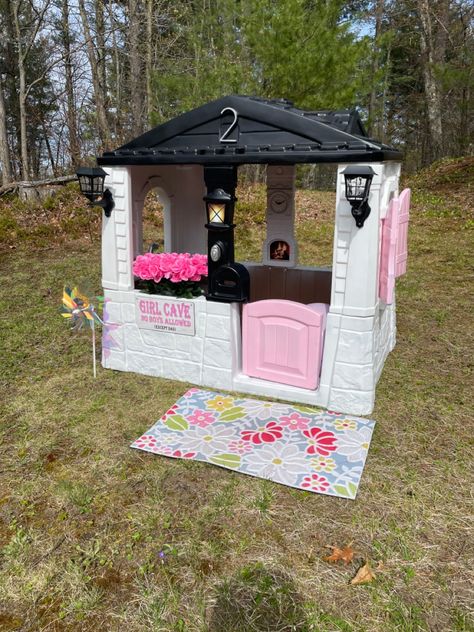 Step2 Cottage Playhouse Makeover, Step2 Playhouse Makeover, Step 2 Playhouse Makeover, Playhouse Redo, Diy Playhouse Makeover, Playset Makeover, Playhouse Remodel, Hailey Bailey, Little Tikes Makeover