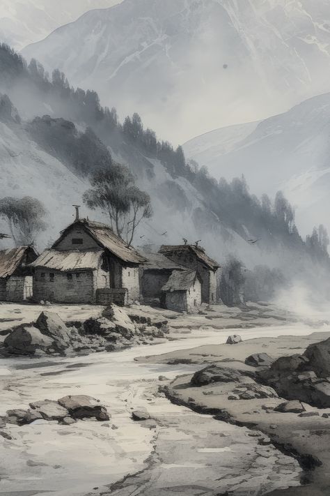 PRINTABLE Wall Art Vintage Himalayan Mountain Village Painting | © DIGITAL ART SCAPES LLC | 10 JPG files in the most popular sizes are attached for Instant download at 300 dpi. | 𝐓𝐨 𝐩𝐫𝐢𝐧𝐭 𝐭𝐡𝐢𝐬 𝐢𝐭𝐞𝐦, 𝐩𝐥𝐞𝐚𝐬𝐞 𝐯𝐢𝐬𝐢𝐭 𝐨𝐮𝐫 𝐩𝐫𝐞𝐟𝐞𝐫𝐫𝐞𝐝 𝐯𝐞𝐧𝐝𝐨𝐫: https://hue12.pixieset.com/himalayanmountainvillage/ Village Painting, Printable Wall Art Vintage, Mountain Village, Wall Art Vintage, Painting Digital, Himalayan, Art Vintage, Old Houses, Printable Wall Art