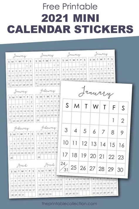 Mini monthly calendars and a zoom on January Printable Meal Planner Monthly, Free Printable Monthly Planner, Calender Printables, Diy Planners, Free Printable Calendar Templates, Mini Desk Calendar, Cricut Inspiration, Monthly Printable, Study Planner Printable