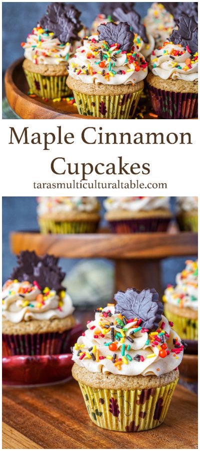 A recipe for Maple Cinnamon Cupcakes! These cinnamon-scented cupcakes are topped with a sweet maple cinnamon buttercream for quite the decadent fall treat. Cinnamon Cupcakes Recipe, Maple Cupcakes, Cinnamon Buttercream, Baking Challenge, Cinnamon Cupcakes, Swirl Cupcakes, Fall Baking Recipes, Cupcakes Recipes, Vegetarian Desserts