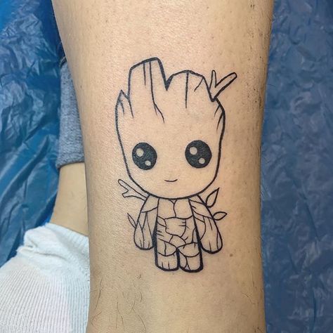 Goofy Kingdom Hearts, Groot Tattoo, Tattoo Tv Shows, A Small Tattoo, Disney Sleeve, Marvel Tattoos, Music Tattoo, Baby Groot, Baby Tattoos