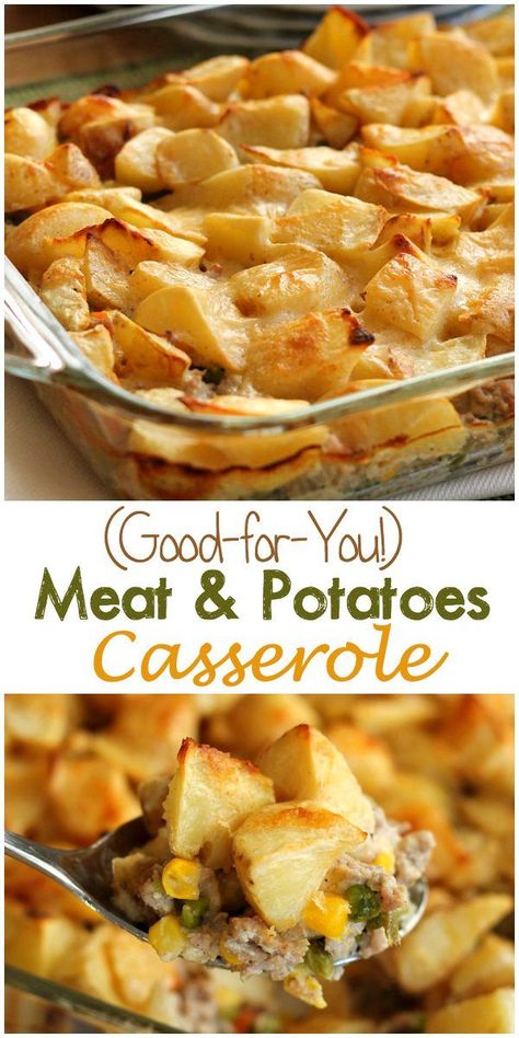 Ground Turkey and Potatoes Casserole Recipe | Weary Chef Potatoes Casserole, Meat And Potatoes, Potatoe Casserole Recipes, Ground Turkey Recipes, Beef Dinner, Potato Casserole, Recipes Chicken, Beef Dishes, Creamy Sauce