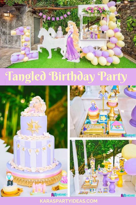 Rapunzel Themed Birthday Party Decor, Tangle Party Ideas, Tangled Pool Party, Two Tangled Birthday, Rapunzel 1st Birthday Party, Rapunzel Tangled Party, Rapunzel Birthday Party Ideas Decoration, Tangled Rapunzel Party Ideas, Tangled 1st Birthday Party