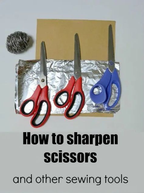 How to sharpen your sewing scissors at home – Tip Junkie Fat Quarter Projects, Handmade Fabric Bags, How To Sharpen Scissors, Kate Spade Inspired, Sewing Easy Diy, Sewing Scissors, Beginner Sewing Projects Easy, Leftover Fabric, Measurement Tools