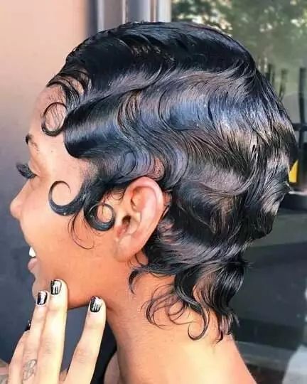 Layered Pixie Cut, Finger Waves Short Hair, Finger Wave Hair, Finger Waves, Pin Curls, Hairstyle Tutorial, Short Hair Balayage, Girl Short Hair, Stylish Hair