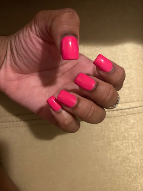 Hot pink, regular square Beauty Inspiration, Short Nails, Hot Pink, Square, Nails, Pink, Beauty