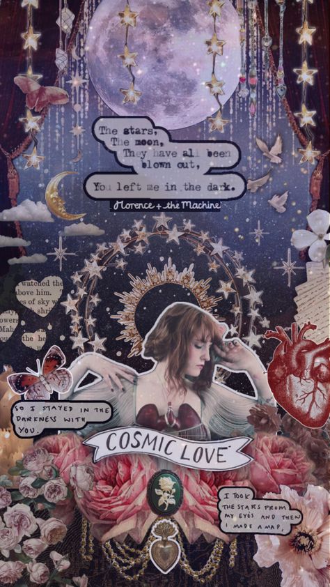 Song inspo: Cosmic Love by Florence and the Machine - for the @fstrnu comp!! Next Wallpaper, Cosmic Love, Florence And The Machine, Love Collage, Music Collage, Cute Fall Wallpaper, Florence Welch, Florence The Machines, Art Wallpaper Iphone