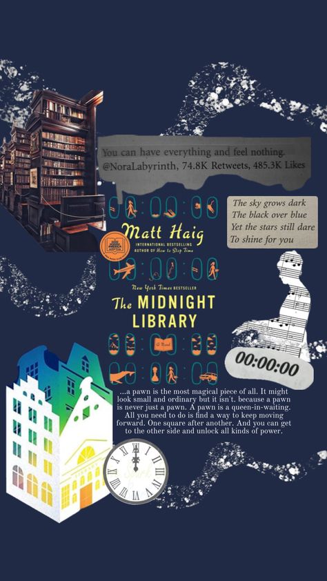 The Midnight Library by Matt Haig The Midnight Library, All About Books, Matt Haig, Library Aesthetic, About Books, Personal Library, Feeling Nothing, The Midnight, Keep Moving Forward